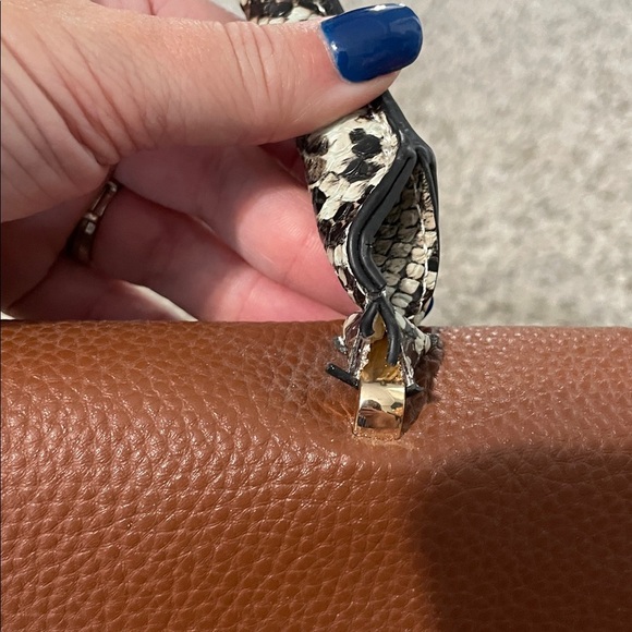 Steve Madden Brown and Snake Pattern Satchel - Picture 3 of 7